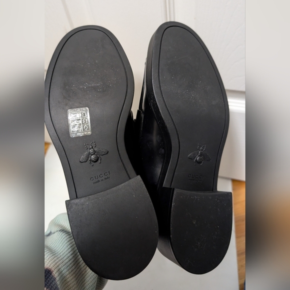Gucci Mr Horsebit Platform Loafers Women’s EU 36.5 US 6.5 Black Leather Lug Sole - Picture 7 of 10